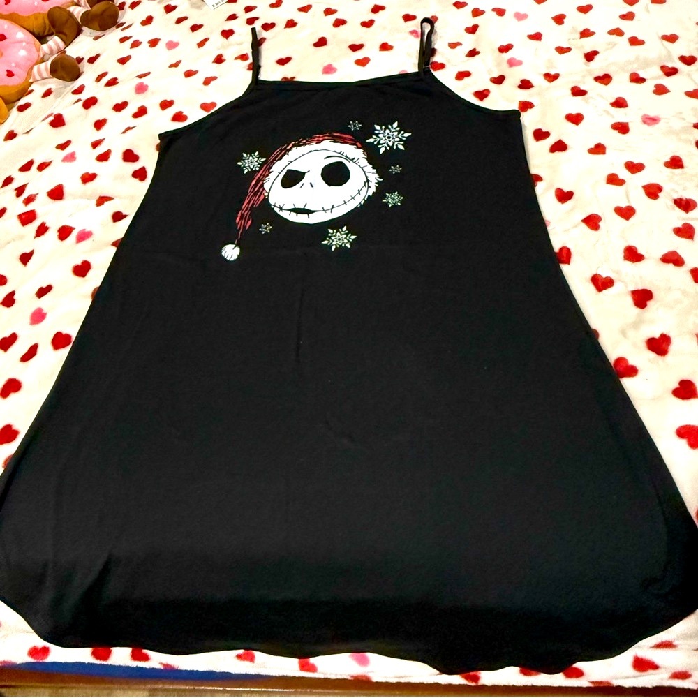 Nightmare Before Christmas Black Fabric gown with Santa Jack accent! 1XL New